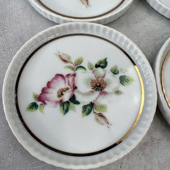 House Of Webster Ceramic Briar Rose Coaster Set 4 Pc - Picture 3 of 9